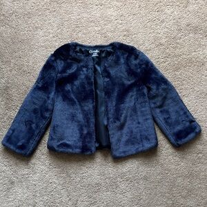 Cherokee Navy Faux Fur Kids Jacket